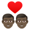 Couple with Heart- Man- Man- Dark Skin Tone emoji on Emojione